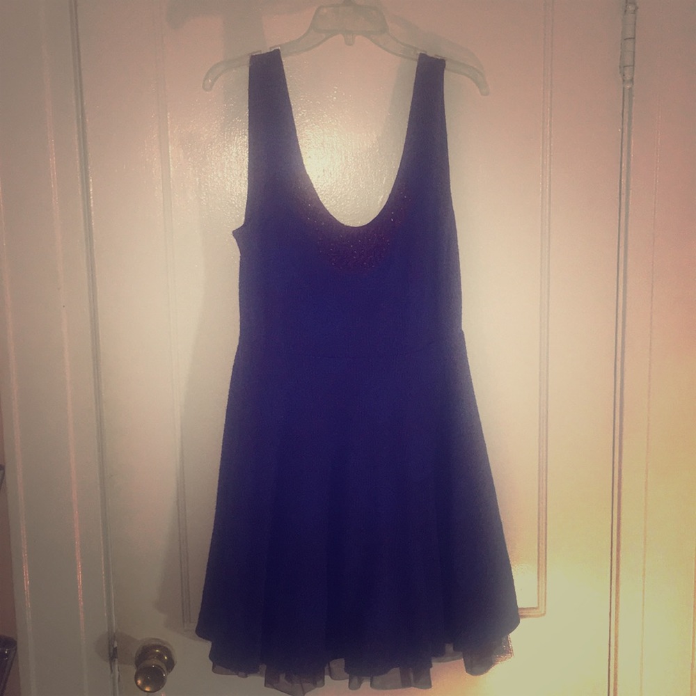 A purple tank dress